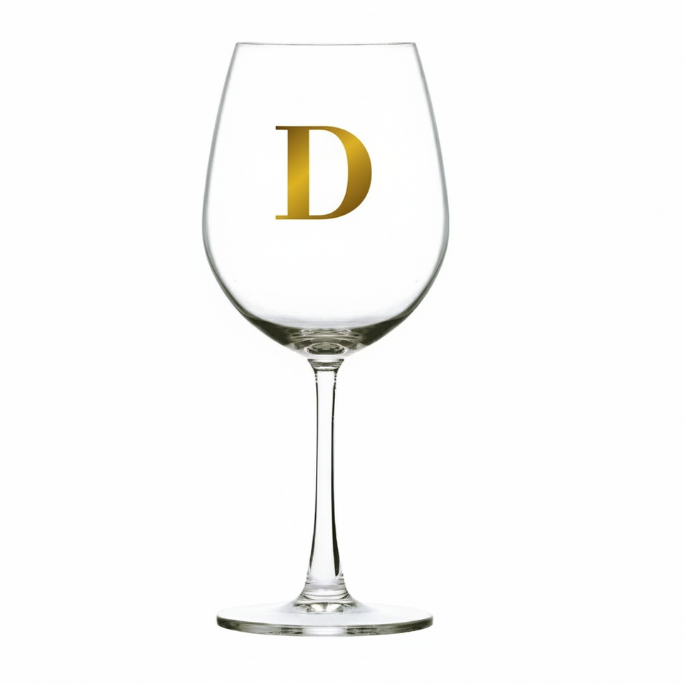 Taça Bordeaux Vinho 600ml em Cristal Ecológico Madison Letra Dourada Personalizável