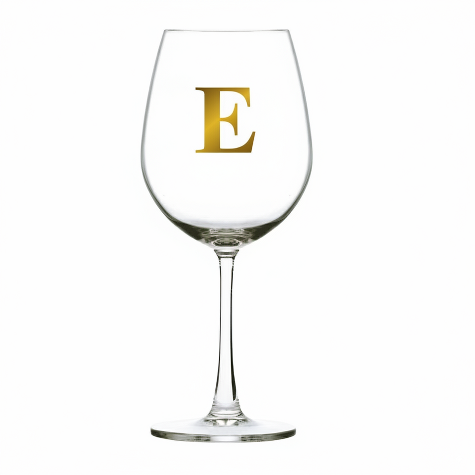 Taça Bordeaux Vinho 600ml em Cristal Ecológico Madison Letra Dourada Personalizável