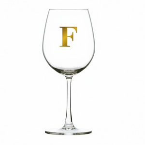 Taça Bordeaux Vinho 600ml em Cristal Ecológico Madison Letra Dourada Personalizável