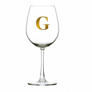 Taça Bordeaux Vinho 600ml em Cristal Ecológico Madison Letra Dourada Personalizável