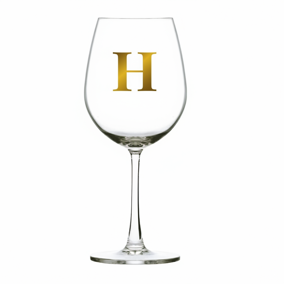 Taça Bordeaux Vinho 600ml em Cristal Ecológico Madison Letra Dourada Personalizável