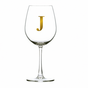 Taça Bordeaux Vinho 600ml em Cristal Ecológico Madison Letra Dourada Personalizável