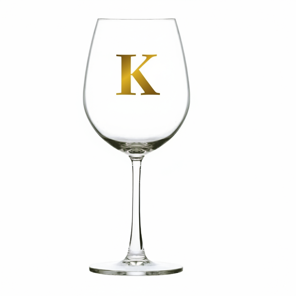 Taça Bordeaux Vinho 600ml em Cristal Ecológico Madison Letra Dourada Personalizável