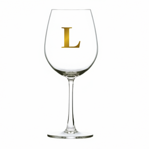 Taça Bordeaux Vinho 600ml em Cristal Ecológico Madison Letra Dourada Personalizável