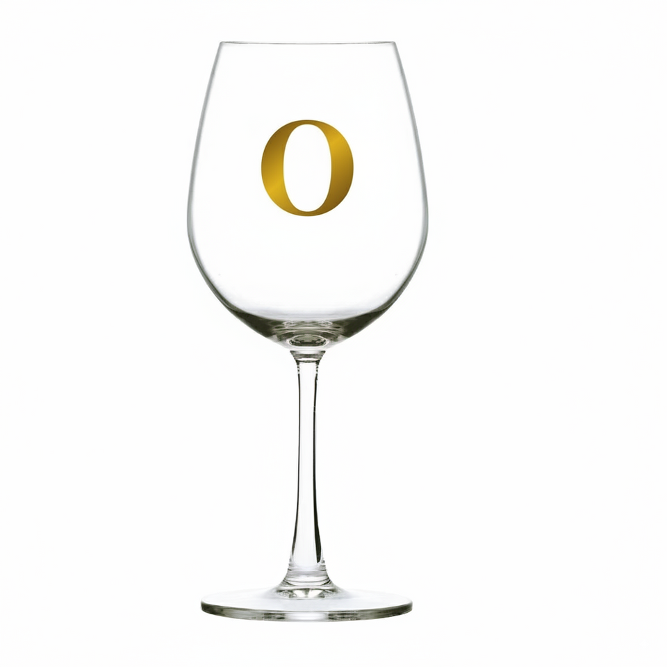 Taça Bordeaux Vinho 600ml em Cristal Ecológico Madison Letra Dourada Personalizável