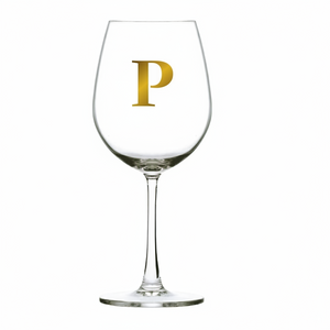 Taça Bordeaux Vinho 600ml em Cristal Ecológico Madison Letra Dourada Personalizável