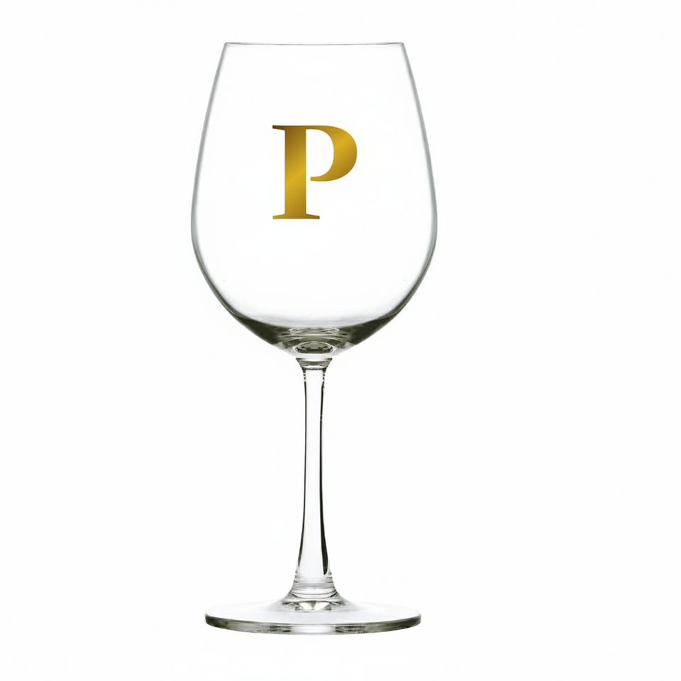 Taça Bordeaux Vinho 600ml em Cristal Ecológico Madison Letra Dourada Personalizável