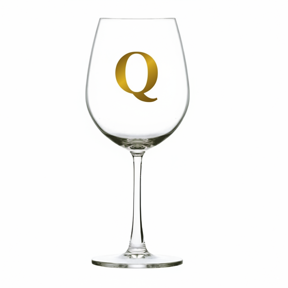 Taça Bordeaux Vinho 600ml em Cristal Ecológico Madison Letra Dourada Personalizável