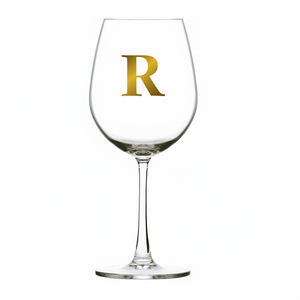 Taça Bordeaux Vinho 600ml em Cristal Ecológico Madison Letra Dourada Personalizável