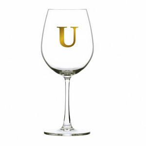 Taça Bordeaux Vinho 600ml em Cristal Ecológico Madison Letra Dourada Personalizável