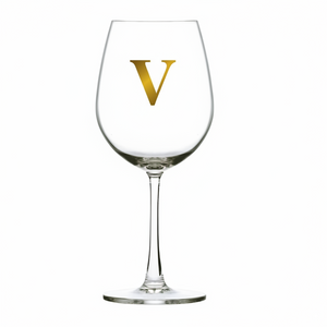 Taça Bordeaux Vinho 600ml em Cristal Ecológico Madison Letra Dourada Personalizável