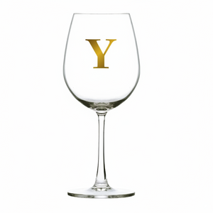 Taça Bordeaux Vinho 600ml em Cristal Ecológico Madison Letra Dourada Personalizável