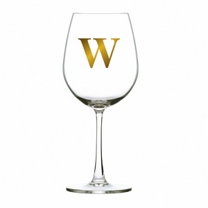 Taça Bordeaux Vinho 600ml em Cristal Ecológico Madison Letra Dourada Personalizável