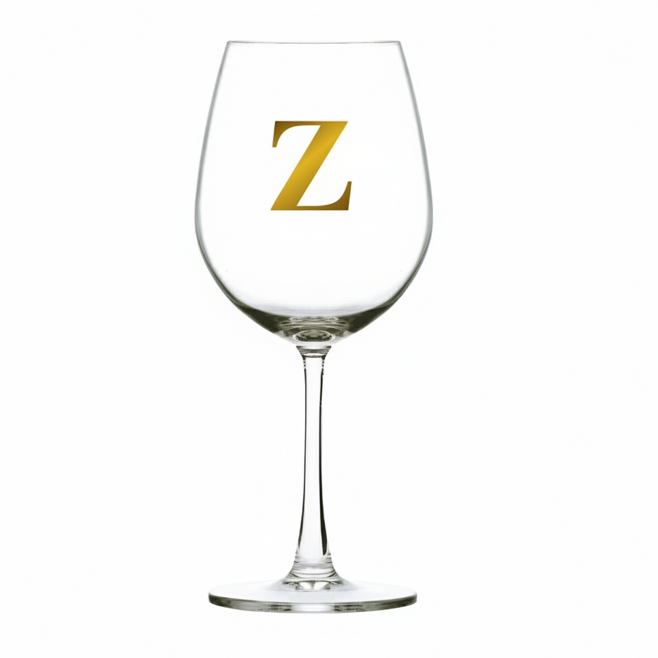 Taça Bordeaux Vinho 600ml em Cristal Ecológico Madison Letra Dourada Personalizável