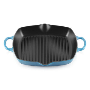 Grelha Quadrada Funda Signature Azul Marseille 30cm Le Creuset