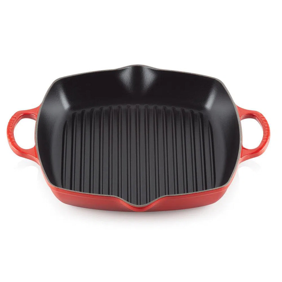 Grelha Quadrada Funda Signature Vermelha 30cm Le Creuset