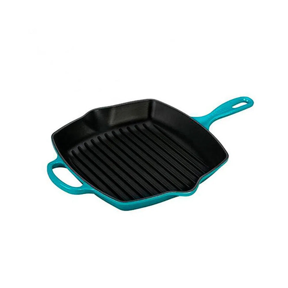 Grelha Quadrada Signature Azul Caribe 26cm Le Creuset