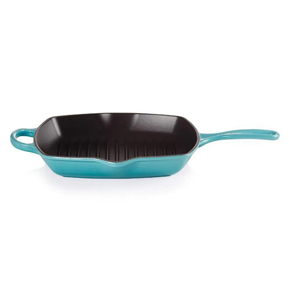 Grelha Quadrada Signature Azul Caribe 26cm Le Creuset