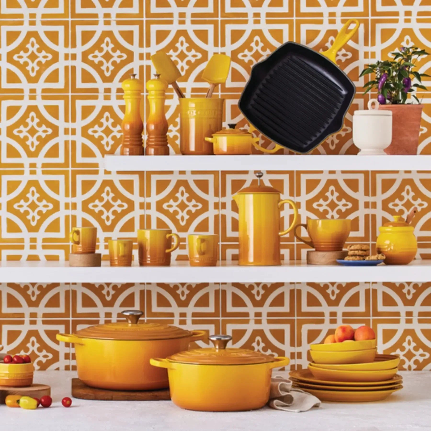 Grelha Quadrada Signature Nectar 26cm Le Creuset
