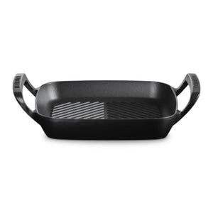 Grelha Quadrada com Alças Alpine Matte Black 26cm Le Creuset