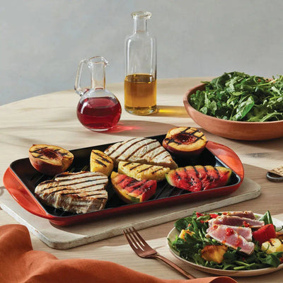 Grelha Retangular Tradicional Laranja 32cm Le Creuset