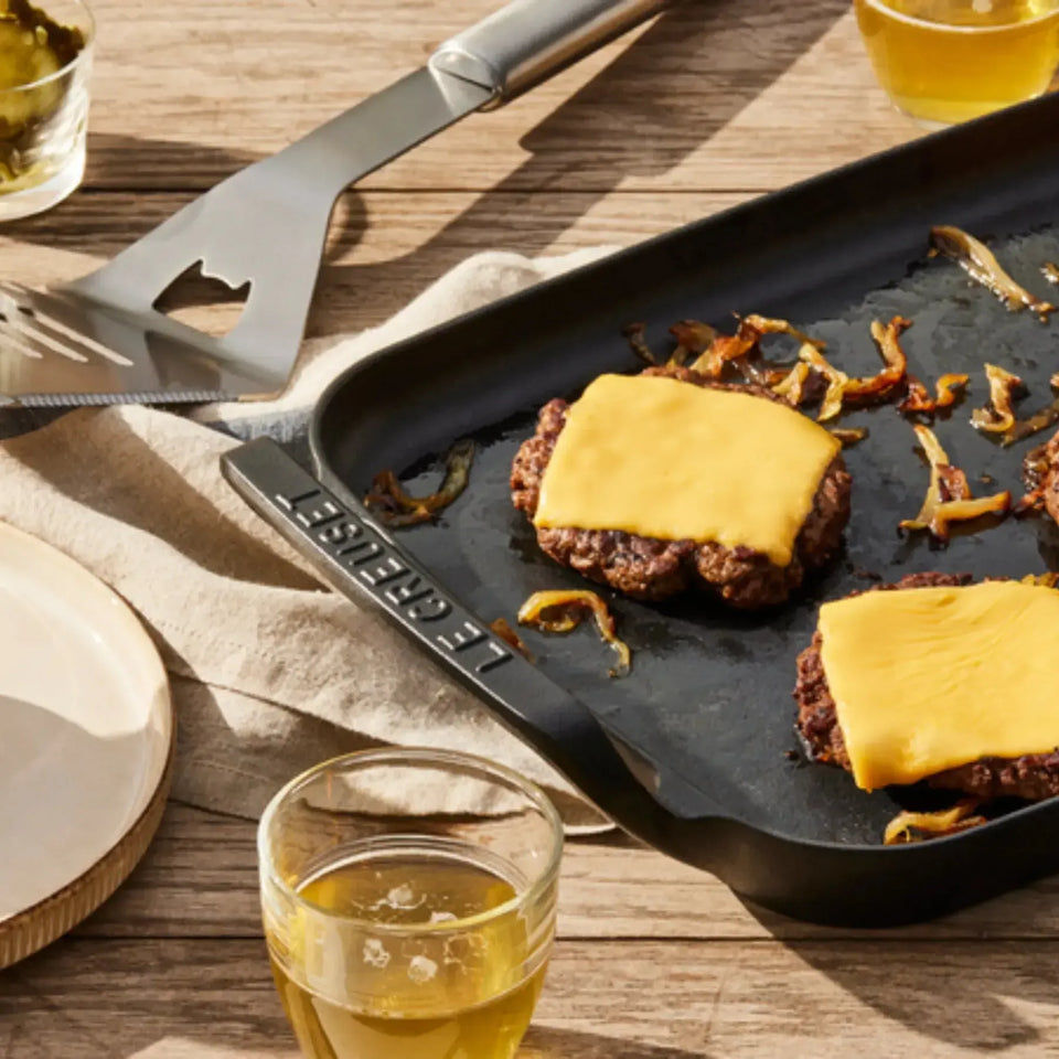 Grelha Retangular com Alças Alpine Matte Black 40cm Le Creuset