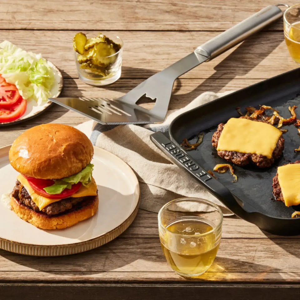 Grelha Retangular com Alças Alpine Matte Black 40cm Le Creuset