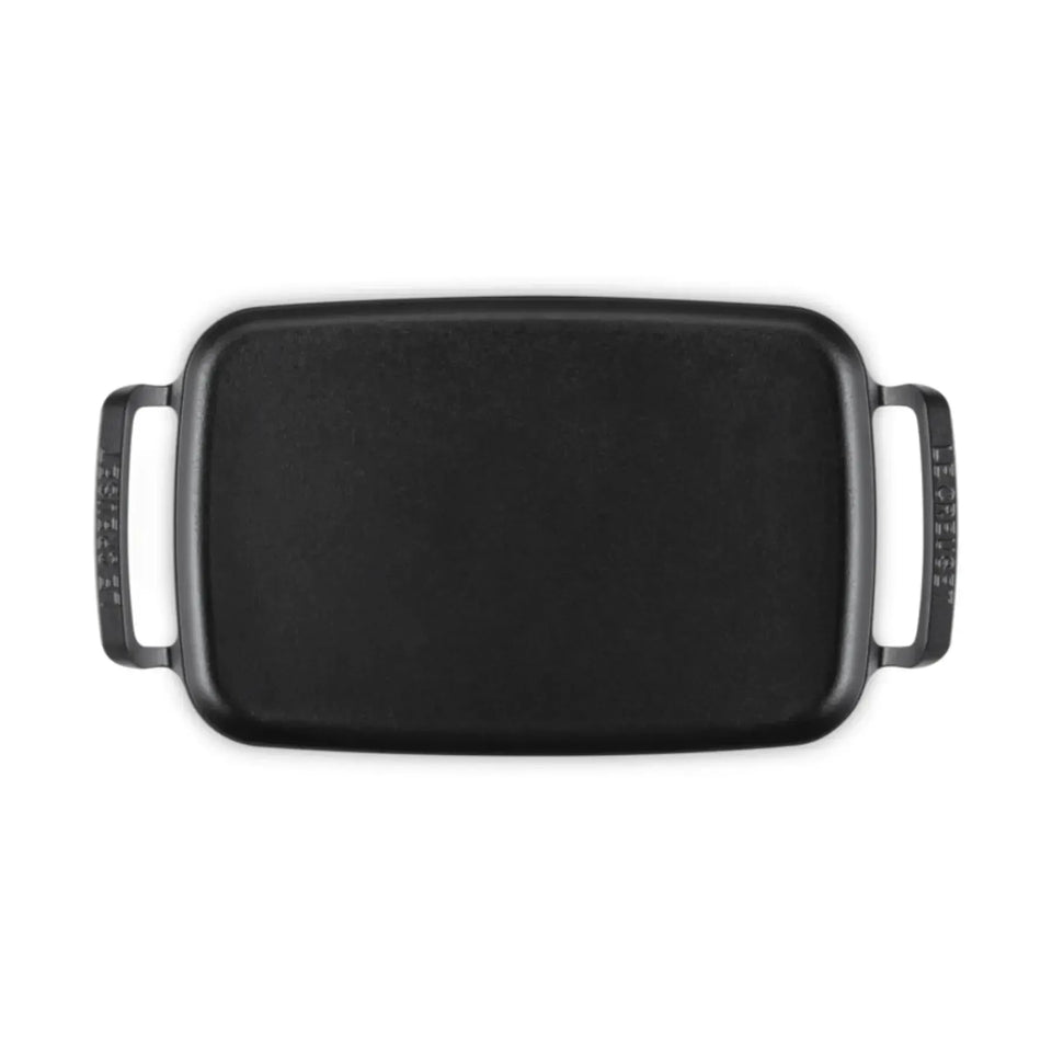 Grelha Retangular com Alças Alpine Matte Black 40cm Le Creuset