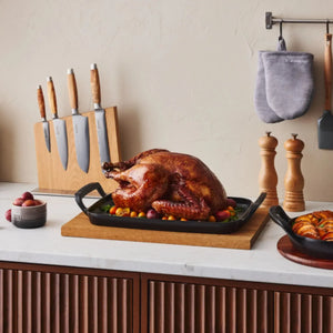 Grelha Retangular com Alças Alpine Matte Black 40cm Le Creuset