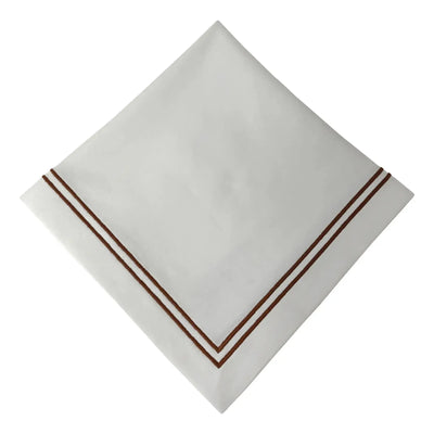 Guardanapo 100% Algodão Bordado Duplo Terracota