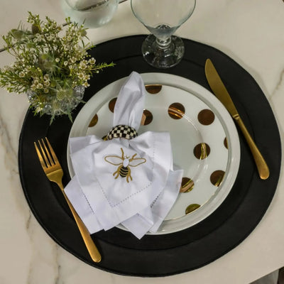 Guardanapo 100% Algodão Ponto Ajour Cru Abelha