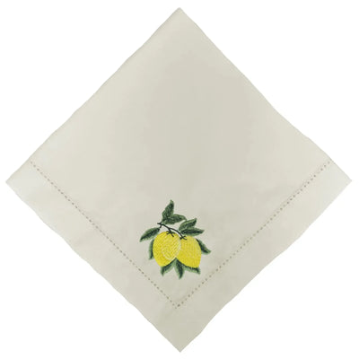 Guardanapo 100% Algodão Ponto Ajour Cru Limão Siciliano