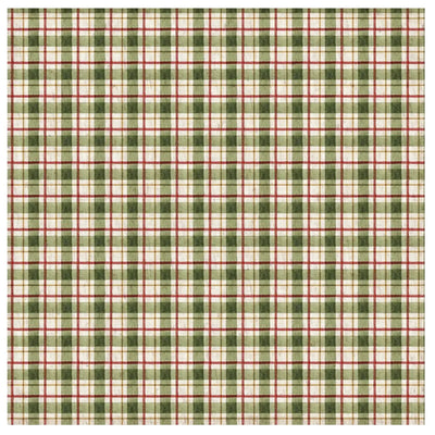 Guardanapo Xadrez Linho Off White / Vermelho / Verde Natal
