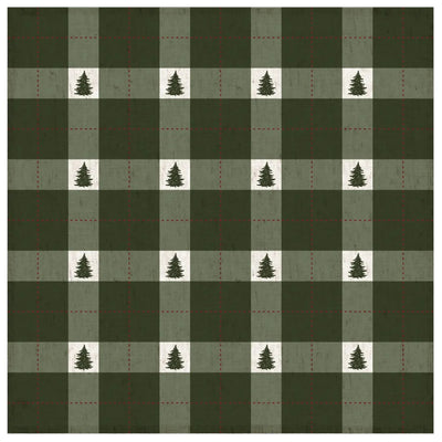 Guardanapo Xadrez Linho Verde Natal