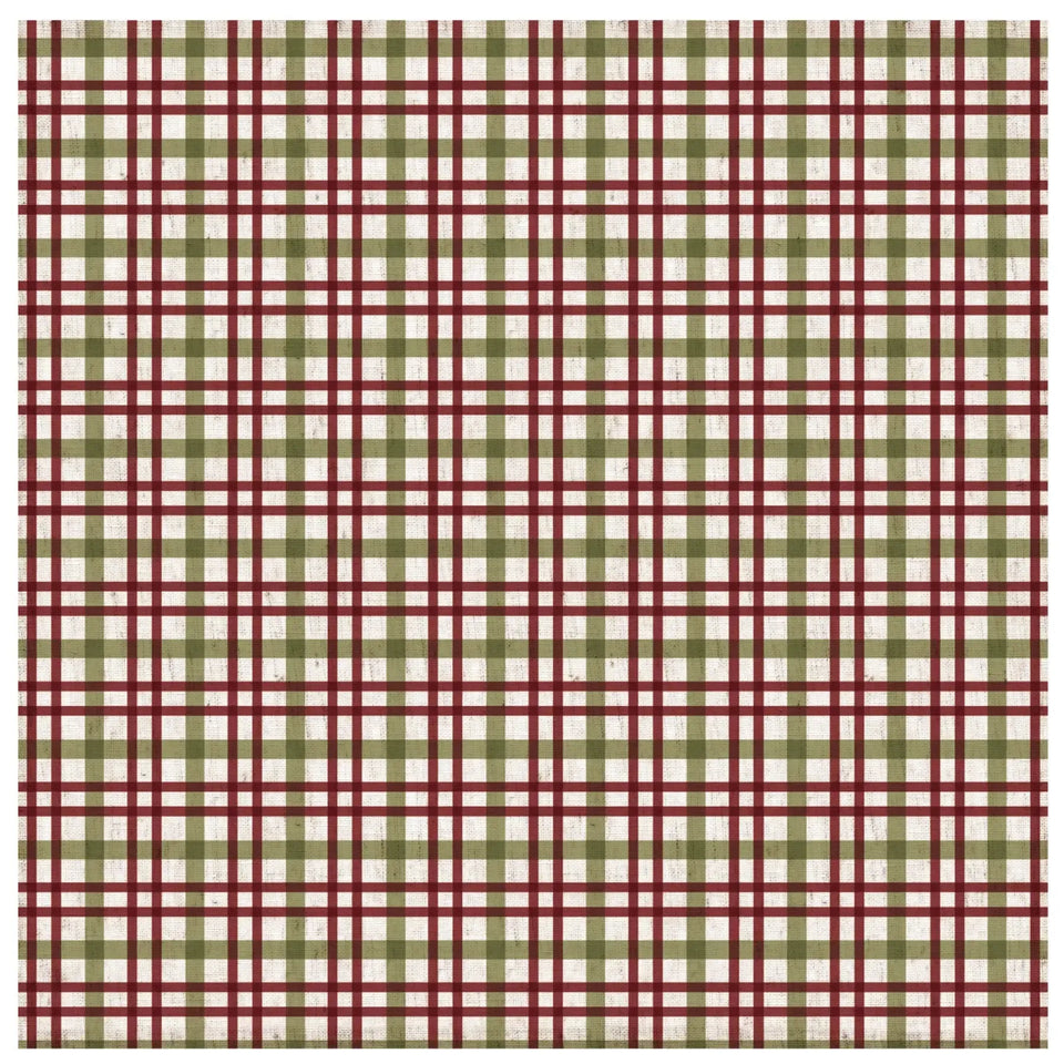 Guardanapo Xadrez Linho Vermelho e Verde Natal