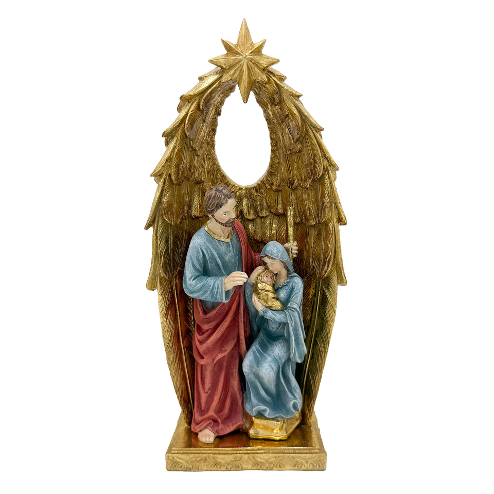 PRÉ-VENDA: Adorno Presépio em Resina Azul Vermelho e Dourado