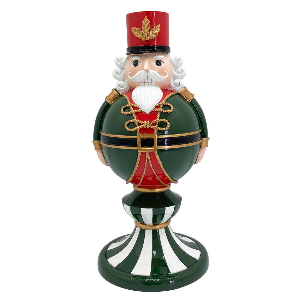 Soldado Quebra Nozes Topiaria Natal Resina Vermelho e Verde