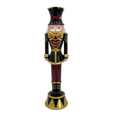 Soldado Quebra Nozes Natal Resina Preto e Dourado
