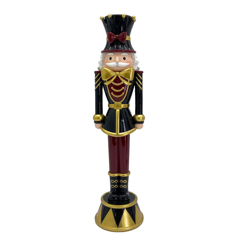 Soldado Quebra Nozes Natal Resina Preto e Dourado