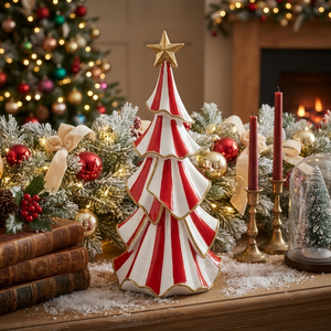 PRÉ-VENDA: Mini Árvore Decorada Natal Topiaria em Resina
