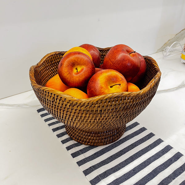 Fruteira Clássica em Rattan Bahali 30x17cm
