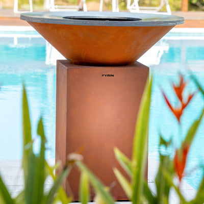 PRÉ-VENDA: Churrasqueira Escultural Fyrin Aço Corten 97,5cm