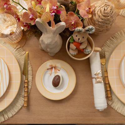 Jogo 6 Xícaras Chá Cerâmica Amareo Honey Pires Laços de Páscoa 200ml Alleanza