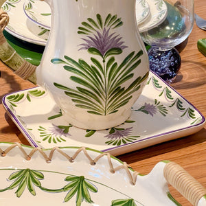 Suporte Raso Cerâmica Grande Flor de Alcachofra