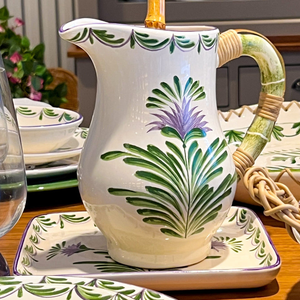 Suporte Raso Cerâmica Grande Flor de Alcachofra