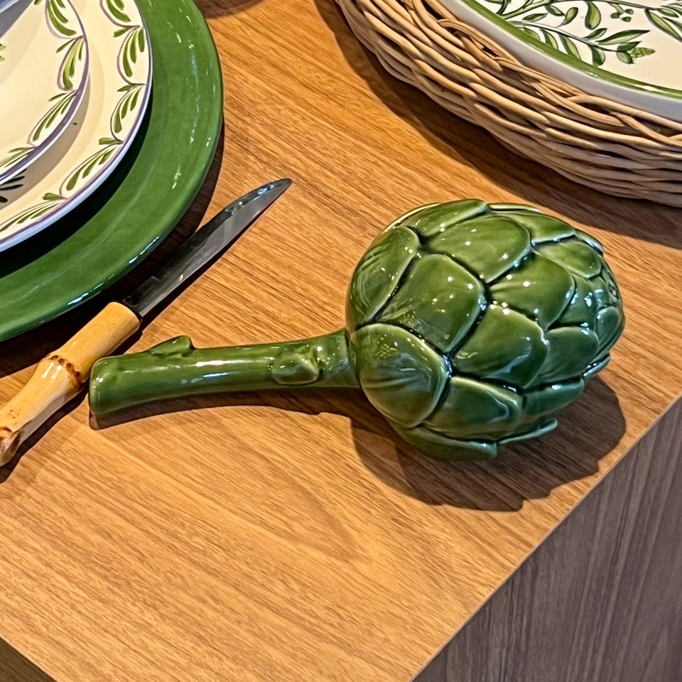 Adorno Cerâmica Alcachofra Verde