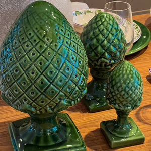 Adorno Pinha América Grande Alcachofra Verde