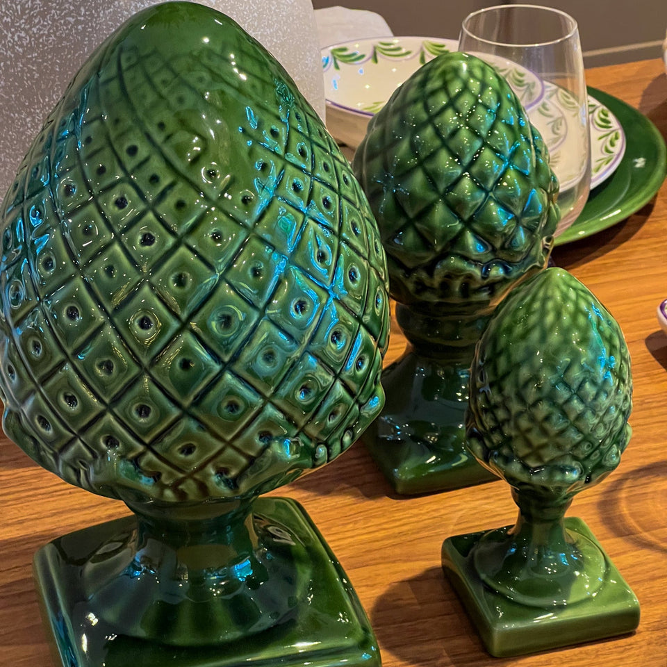 Adorno Pinha América Grande Alcachofra Verde