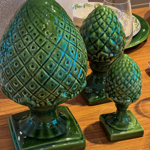 Adorno Pinha América Pequena Alcachofra Verde