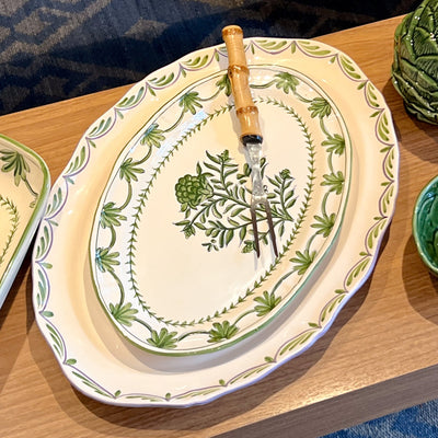 Travessa Provence Rasa Cerâmica Média Alcachofra Provençal